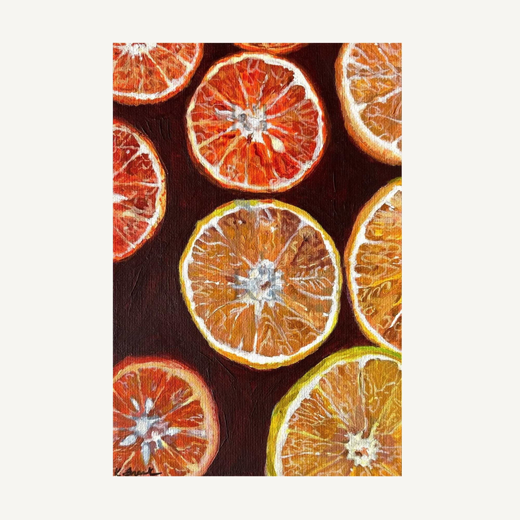 Crimson Orange,  6 x 9 in. Orlginal